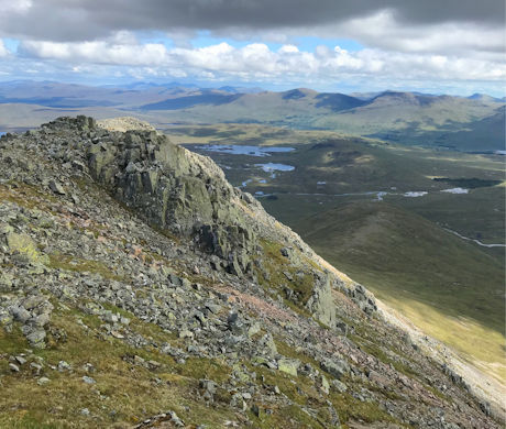 View from Meall a' Bhuiridh's summit over the Black Mount