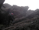 Abseiling the 3rd pinnacle on Pinnacle Ridge