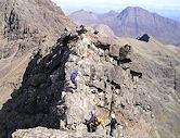 Negotiating the Bad Step on Am Basteir's east ridge