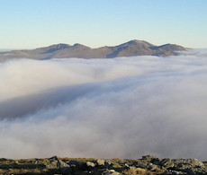 The Lawers range above inversion from Meall Ghaordaidh