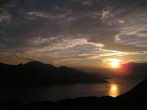 Sunset over Loch Hourn on the descent back to Arnisdale