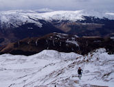 Approaching Beinn Each on a recci for the Stuc a'Chroin race